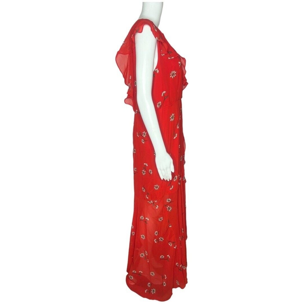 Lulus Women’s Fondest Desires Maxi Dress Red Floral Print Ruffled Size XL - Picture 2 of 10